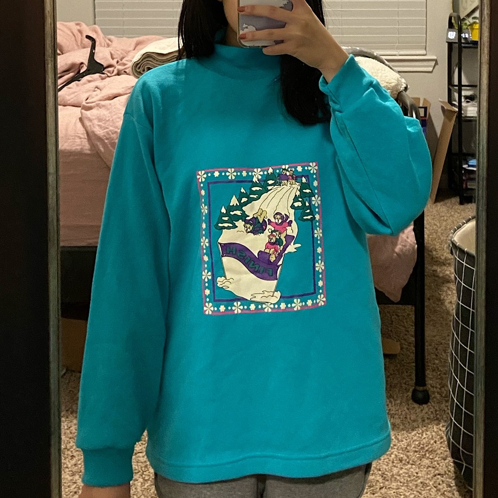 Vintage Christie Brooks Holiday Mock Neck, Crewneck